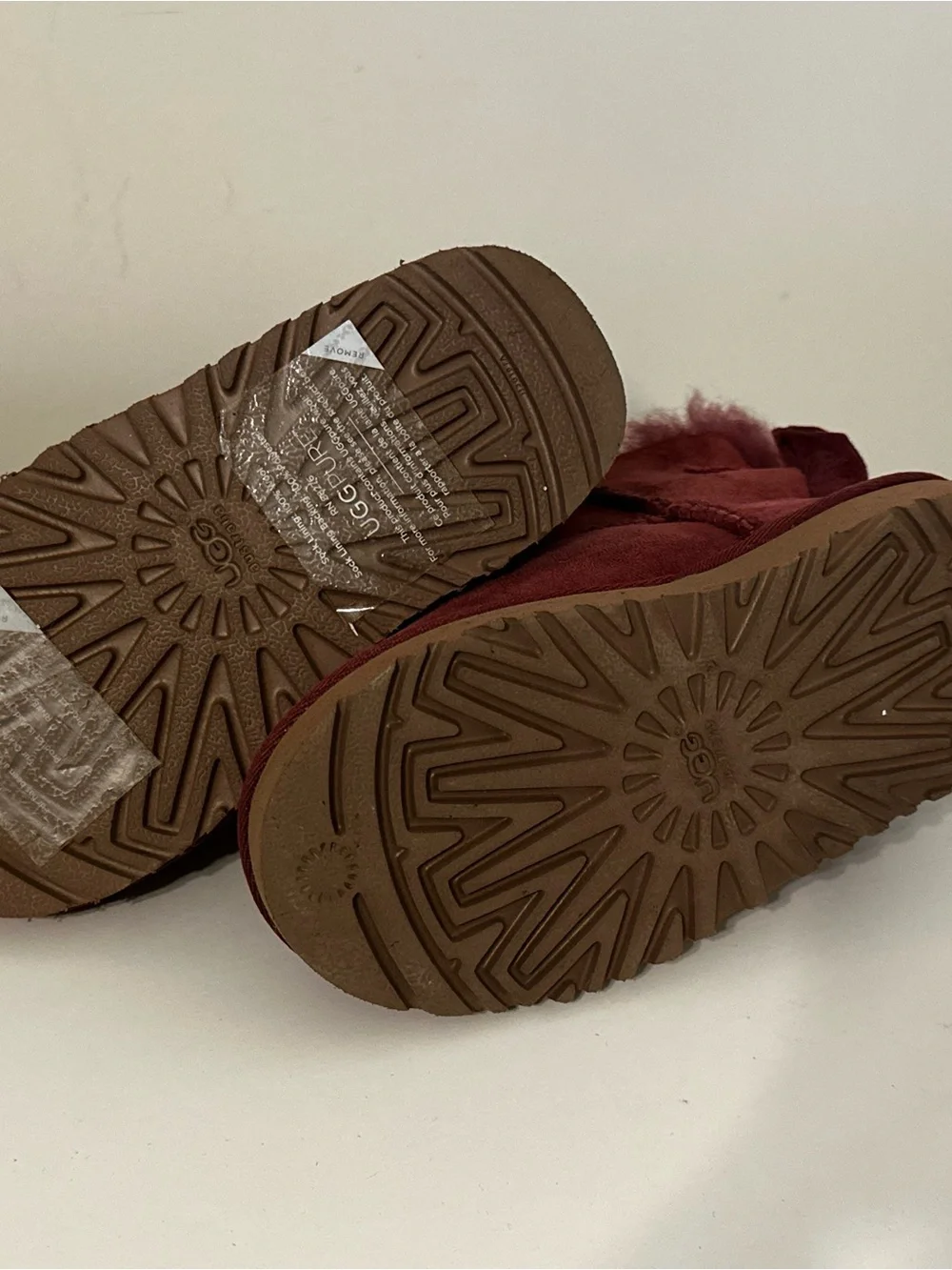 UGG Toddler Girl Bow-Back Boots - Wine/Dark Pink